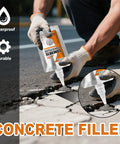 Rugged Hybrid Driveway Transition Mastic With Heavy Duty Concrete Crack Filler being applied to pavement crack.