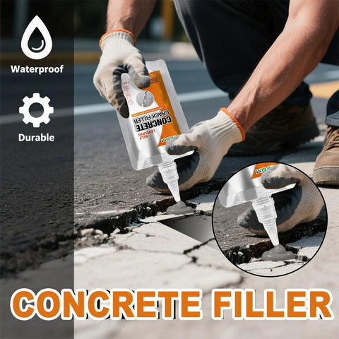 Rugged Hybrid Driveway Transition Mastic With Heavy Duty Concrete Crack Filler being applied to pavement crack.