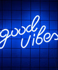 Good Vibes Neon Sign Wall Light for Bedroom Living Room Bar and Party Decor Neon LED Sign 19.68 Inch Bright Colorful 3D Art