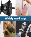 Collage of various bags and shoes with 'Widely used bags' text