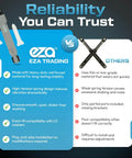 Comparison chart of EZA Trading washer shock absorber and others features with focus on quality differences for Washer Shock Absorber Replacement Kit 3 Pack For Front Load Washers Durable Dampers With Exact Fit And A Smooth Spin 1 Year Warranty Fits F1201FD F1305FDM WM2688HNM WM2455HG WD13517BDM WM2233HS And More.