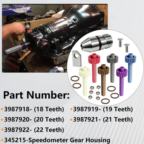 Speedometer Driven Gear Kit 17 To 22 Teeth With Bullet Housing For GM TH350 Turbo 350 Transmissions Works With Muncie T10 Saginaw T5 Powerglide 200 350 And Other Classic GM Transmissions