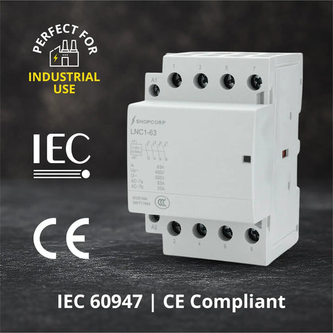 8 Pole Contactor Bundle With Dual 4 Pole NO AC Contactors 120V Coil Heavy Duty 50 Amp IEC 400V Rating Motor 40A Lighting