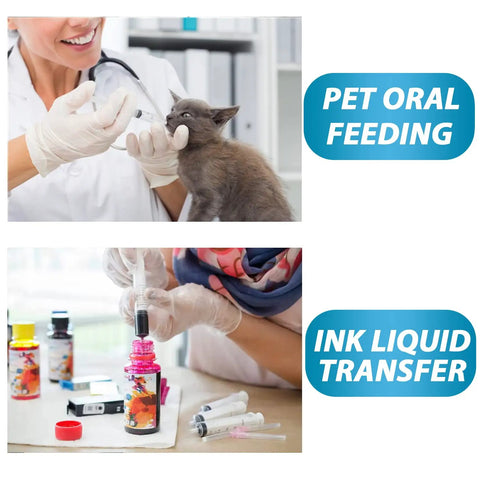 Pet oral feeding and ink liquid transfer using Three Pack 20Ml Syringes For Liquid Dosing And Oral Use With Caps Ideal For Scientific Labs