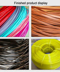 Colorful filaments extruded by Beefed Up Filament Extruder For ABS PLA PEEK Filaments, Heavy Duty 90W Pressing Machine