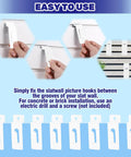 Installation guide for 30Pcs Slatwall Notch Hooks For Display Panels Photo Frames And Pegboard Hangers White Slatwall Accessories