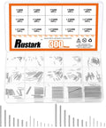 300 Pcs Pro Grade Stainless Steel Dowel Pin Kit M1 And M1.5 304 Grade For Shelves And Machinery, Includes 15 Sizes From M1x4mm To M1.5x30mm, Cylindrical Pegs And Fasteners For Mechanical Manufacturing. 304 stainless steel dowel pin assortment in clear storage case