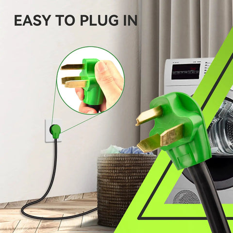 Three Prong Dryer Extension Cord 25 Feet 30 Amp NEMA 10-30P to 10-30R Waterproof PVC Jacket ETL Listed for Dryer Power Extension