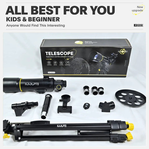70mm Aperture Refractor Telescope With 400mm AZ Mount 20x 200x Magnification Budget Friendly Travel Kit with accessories.