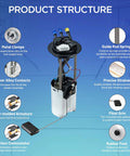 Fuel Pump Module Assembly For Chevrolet Colorado 2004 2005 2.8L 3.5L And GMC Canyon 2004 2005 L4 L5 Drop In Fit Replaces MU1385 FG0359 67557 internal components overview