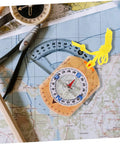 Trail Ready Orienteering Compass Tool With High Precision For Hiking And Camping Luminous Dial For Night Use on a map