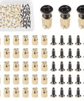 Cabinet Hinge Dowel Set With 50 Expansion Pins And Screws, Carbon Steel, Rust Resistant, Preinserted Pins For Quick And Easy Cabinet Door Mounts, DIY Friendly Gold Finish Fasteners For Strong Secure Installation; 6mm pins and screws