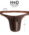 Leather Florist Tool Belt For Men And Women Adjustable Lightweight Garden Tool Belt with pockets, brown leather, waist size 22-59"