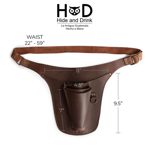 Leather Florist Tool Belt For Men And Women Adjustable Lightweight Garden Tool Belt with pockets, brown leather, waist size 22-59"