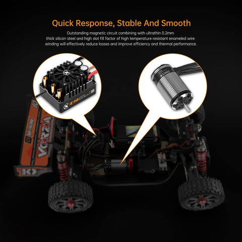 Sensored Brushless Motor And ESC Combo For RC Car With Beefy Power, Two To Four S LiPo, IP67 Waterproof, 3300KV Motor showcased