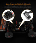 RC car chassis with Sensored Brushless Motor And E10 ESC Combo For RC Cars, Two To Four S LiPo Ready, IP67 Waterproof visible