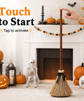 Floating Witch Broom 37 Inch Lit Up Dancing Broomstick With Motion Activation Touch Sensing Spooky Sounds Mute Mode Indoor Party Decor For Haunting Displays And Seasonal Cheer. Touch to start Halloween broom in living room