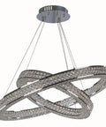 Hella Sharp Six Light Ceiling Pendant With Glossy Polished Chrome Trim And Classic Beveled Crystal Glass Shades crafted for contemporary kitchen islands, featuring a modern dual-loop design.