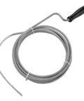 Wipe Out Stubborn Hair Clogs Fast With This Flexible Metal Drain Snake 10 Foot Auger with black handle for clearing sink and shower drains.