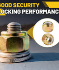100 Pack 5/8 11 Grade 8 Lock Nuts Nylon Insert Heavy Duty Hardware Bulk Set precision-cut lock nut images showing strong grip.