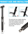 Internal Cable Routing Dropper Seatpost 27.2 30.9 31.6mm 125mm Travel For Mountain Gravel Bikes And E Bikes installation guide image