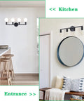 4 Light Black Vanity Light Fixture For Bathroom Over Mirror Vintage Farmhouse Industrial Wall Sconce Installed in Entrance and Kitchen