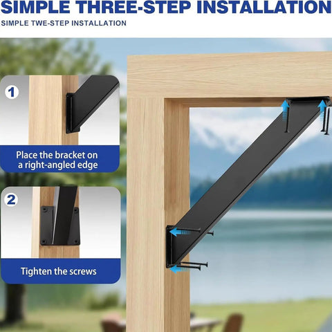 45 Degree Angle Support Bracket For Pergolas And Timber Structures Heavy Duty Steel Connector Kit For Gazebos Treehouses Cabins And Patios Rust Resistant Black Powder Coat 8 Pieces Easy Install Ultra Strong Joint Weatherproof