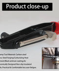 Close-up of the 22 Piece CV Boot Clamp Pliers Kit Universal Fit For Cars UTVs And ATVs tool with black carbon steel and red handle.
