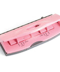 Adjustable 6 Hole Punch For Planners And Binders With 8 Sheet Capacity In Pink A5 Ready, shown laying on a white surface.