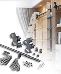 Super Sturdy Retractable Sliding Ladder Track Hardware Kit For Heavy Duty Steel Floor Roller Mobile Ladder System, 300 Cm Track