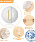 Set Of Seven Invisible Plate Hangers For Wall Display Featuring Stainless Steel Hooks In Four Six Eight Ten And Twelve Inch Sizes No Sweat Setup To Show Off Your Decor Built Tough, featuring rubber tip protector and stretchable spring hook.