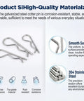 8 Pack Stainless Steel Cotter Pins R Clips Cotter Pin Clips For Trailers Marine Gear And Farm Machinery Rust Resistant Corrosion Proof Beefy Heavy Duty Secure Locking For Outdoor Use, 304 steel, smooth finish