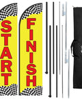 Start Finish Line Banner Feather Flag Pole Kit For Races Marathons And Special Events 8 Ft Advertising Flag components shown