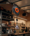 Retractable Extension Cord Reel With 45 Ft Heavy Duty 12 AWG 3C SJTOW Cord in garage, ceiling mounted power station