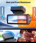 Dash Cam Sticky Pad Kit 4 Pack With High Bond Double Sided Tape for Front and Rear Mounts, heat and frost resistance illustration