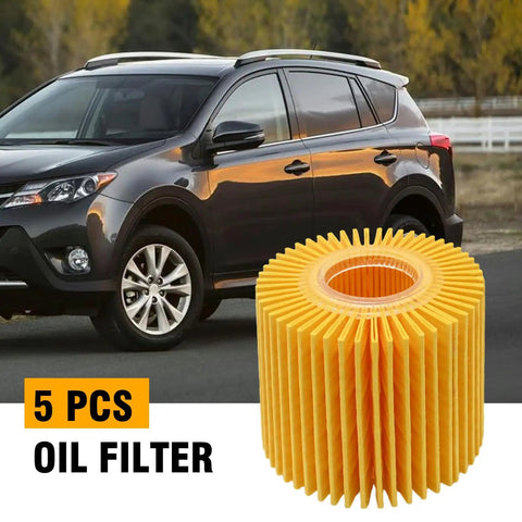 5Pcs Oil Filter Kit 04152-YZZA1 Replacement For Toyota Avalon Camry RAV4 Sienna ES300h ES350 IS200t RX350 RX450h And Lexus Models