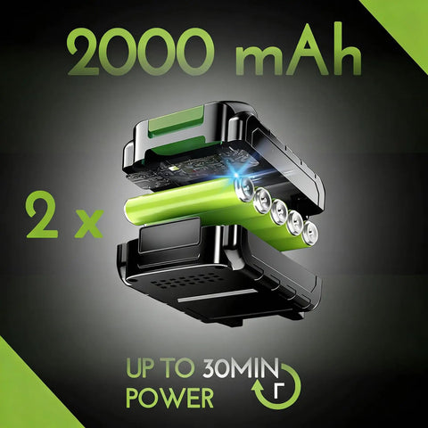 Battery pack for Powerful Cordless Electric Weed Wacker With Battery Power 3 In 1 Stringless Grass Trimmer, 2000 mAh, 2x batteries