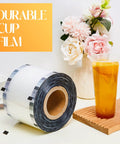 Clear Cup Sealing Film Set two rolls fits cup sealing machines 90 to 105 mm seals for 16oz PP plastic cups about 3200 cups per roll