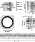 Diagram of Magnetic Dryer Vent Connector Kit with 4 Inch Quick Connect Hose, 3.3 Ft Flexible Duct, and dimensions labeled.
