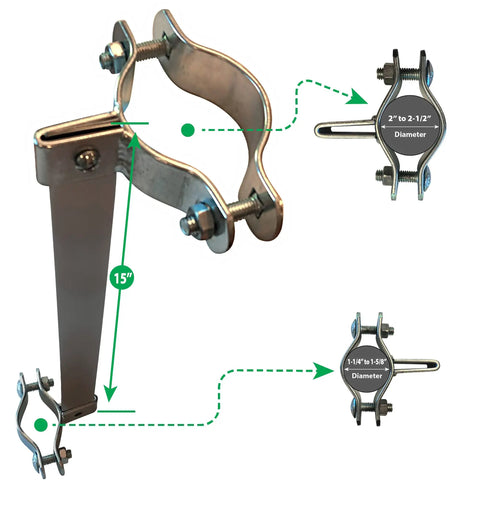 Self Closing Gate Closer With Adjustable Tension For Outdoor Pool And Dog Gates Heavy Duty Automatic Gate Stop Made In USA Stainless Steel Hardware Premium Weatherproof Construction Warranty Included showing stainless steel measurements