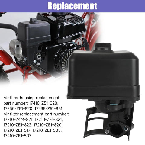 Air Filter Housing Assembly For GX160 GX200 GX140 5.5HP Engines Coleman CT200U CT200U EX BT200X Baja MB165 MB200 Mini Bike Go Kart Parts Replacement Included shown with replacement details