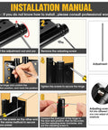 Installation instructions for Double Action Spring Hinges for Double Swing Doors, showing adjustment process and tools.