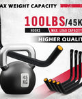 Heavy Duty 4 Piece 15 Inch Garage Storage Hooks Wall Mount Set Up To 100 Lbs Per Hook showing hook with 45 kg weight