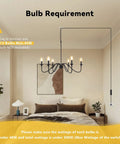 Prewired Plug In Chandelier 34.6 Inch Black Farmhouse Modern Hanging Light above bed in cozy bedroom setting