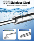 Beefy 20 Inch Stainless Gas Struts 80 Lb Marine Grade image showing stainless steel construction and water resistance