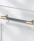 12 Pack 3 Inch Barrel Cabinet Pulls Gold And Grey Aluminum Handles For Cabinets And Drawers, corrosion-resistant installed view