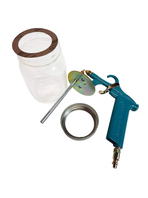 DIY Painter Siphon Gun Spray Kit For Home Projects, Compressor Mounted, 3 CFM At 90 PSI, Mason Jar, Siphon Tube, and Tool