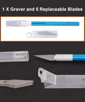 Graver and blades from the Ten Piece Model Tools Craft Set for Beginners to Pros Modeler Building Kit with Handy Tools.
