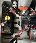 24V JR1932RX Remote Control Box for Power Wheels Ride On Toys High Power Receiver, wiring and battery setup visible