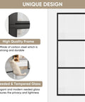 Two In One Double Barn Door Set 60 Inch By 84 Inch With 10 Ft Hardware Kit And Soft Close Reeded Glass Carbon Steel Frame